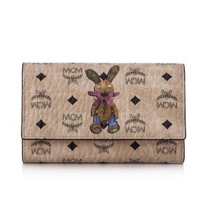 MCM Rabbit Visetos Three Fold Wallet with box, original receipt, dust bag & docs